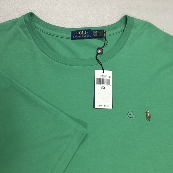Polo Ralph Lauren Big & Tall 3XLT Classic Kelly Soft Touch Crew Neck T-Shirt - Picture 3 of 8